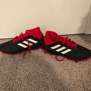 Red and Black ADIDAS predator soccer cleats